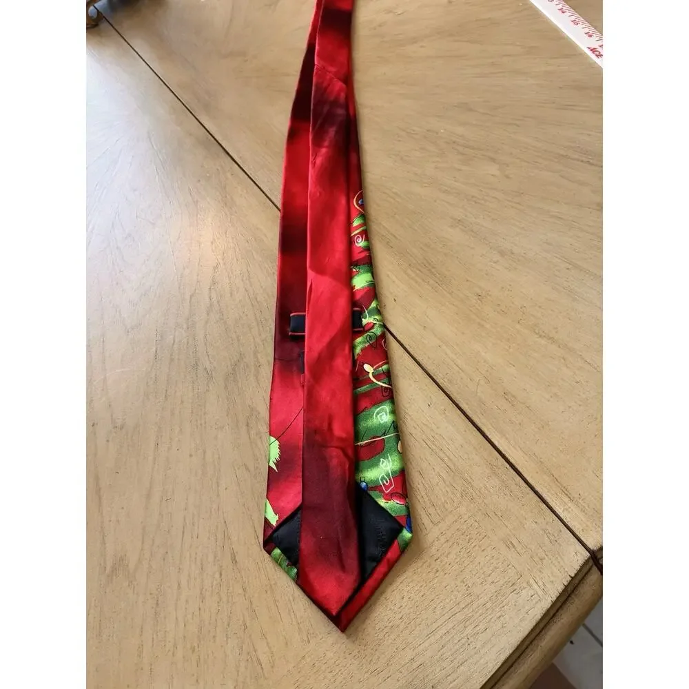 Vintage Jerry Garcia Silk Christmas Tie Collection 56 Abstract Tree Red Holiday